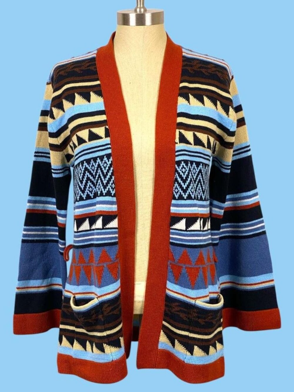 Vintage Queens Way to Fashion Southwestern Pattern Cardigan